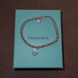 Tiffany & Co. Blue Heart Tag Bead Bracelet